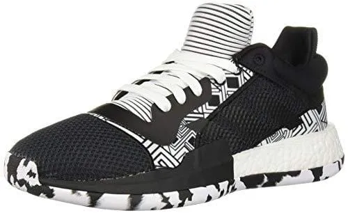 adidas Men's Marquee Boost Low Basketball Shoe White/Black, 10 M US
