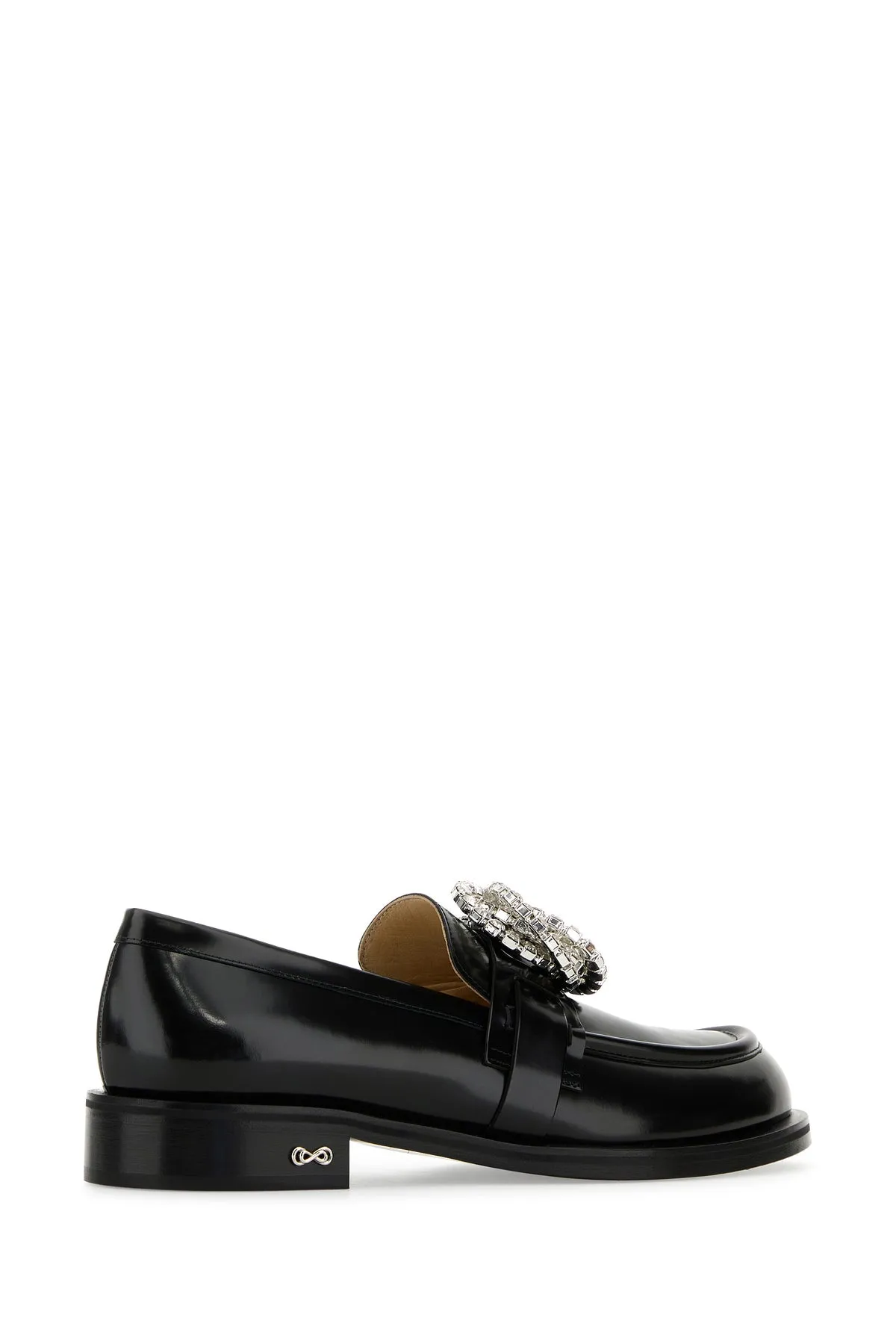 Black leather Galaxy loafers