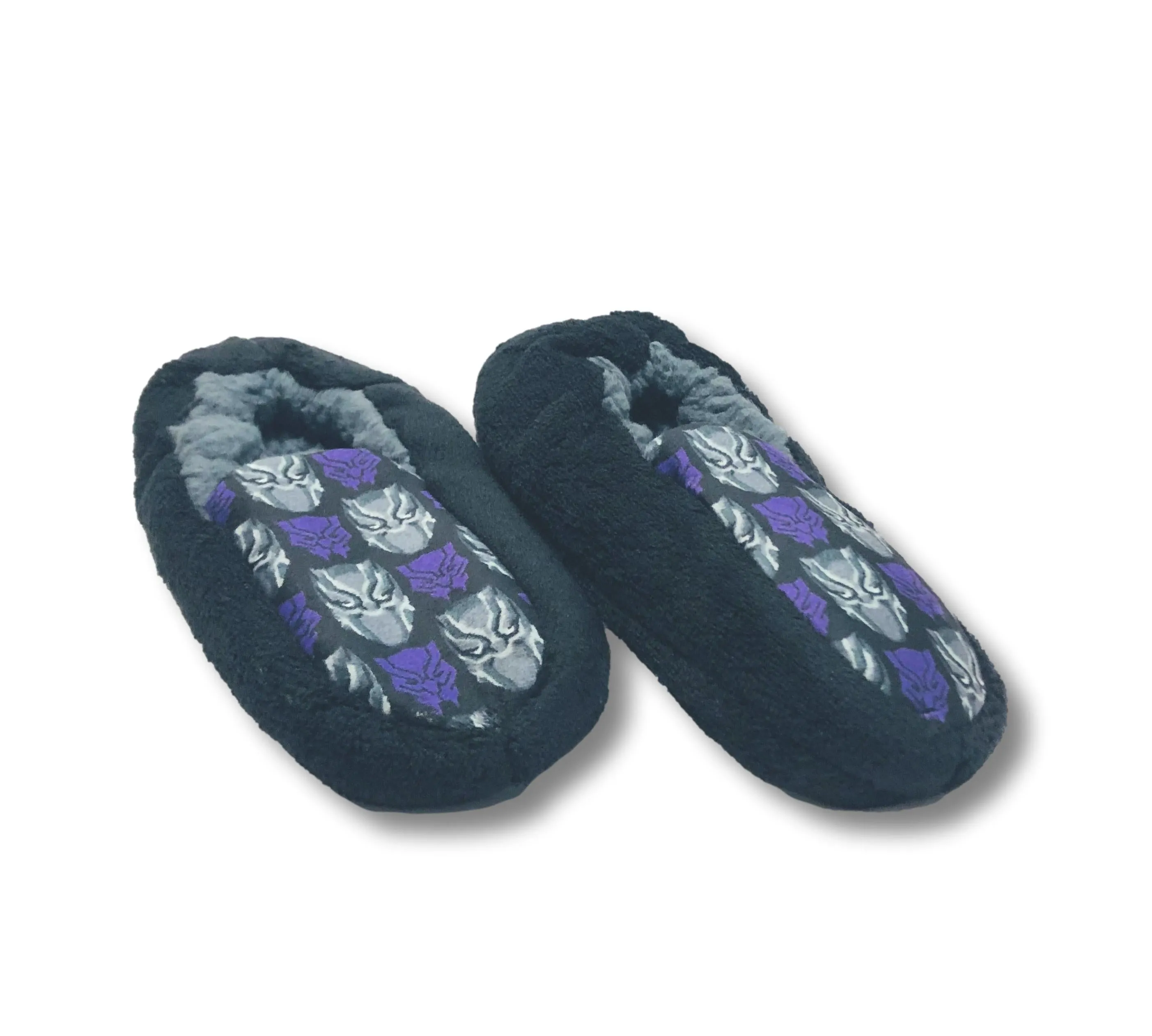 Black Panther Boys Slippers Fuzzy Moccasin House Shoes for Kids