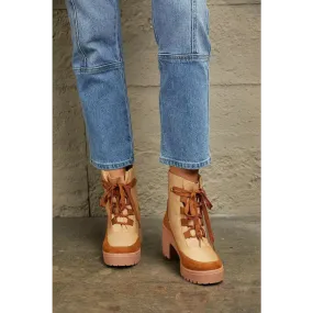 Chic Lace Up Lug Booties for Timeless Luxury Fashion for Women