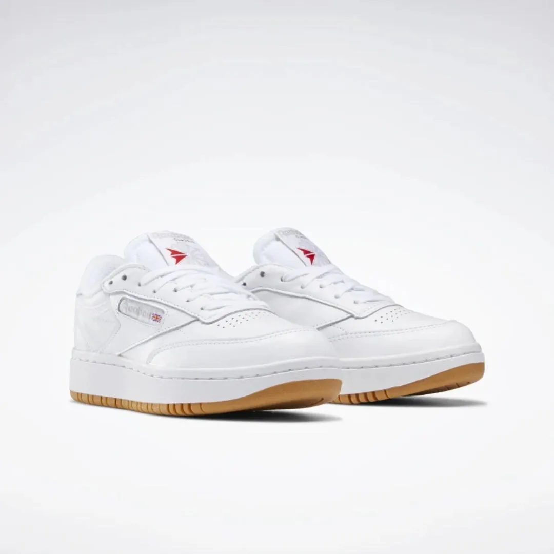 Club C Double Shoes (White   Reebok Rubber Gum-07   White)