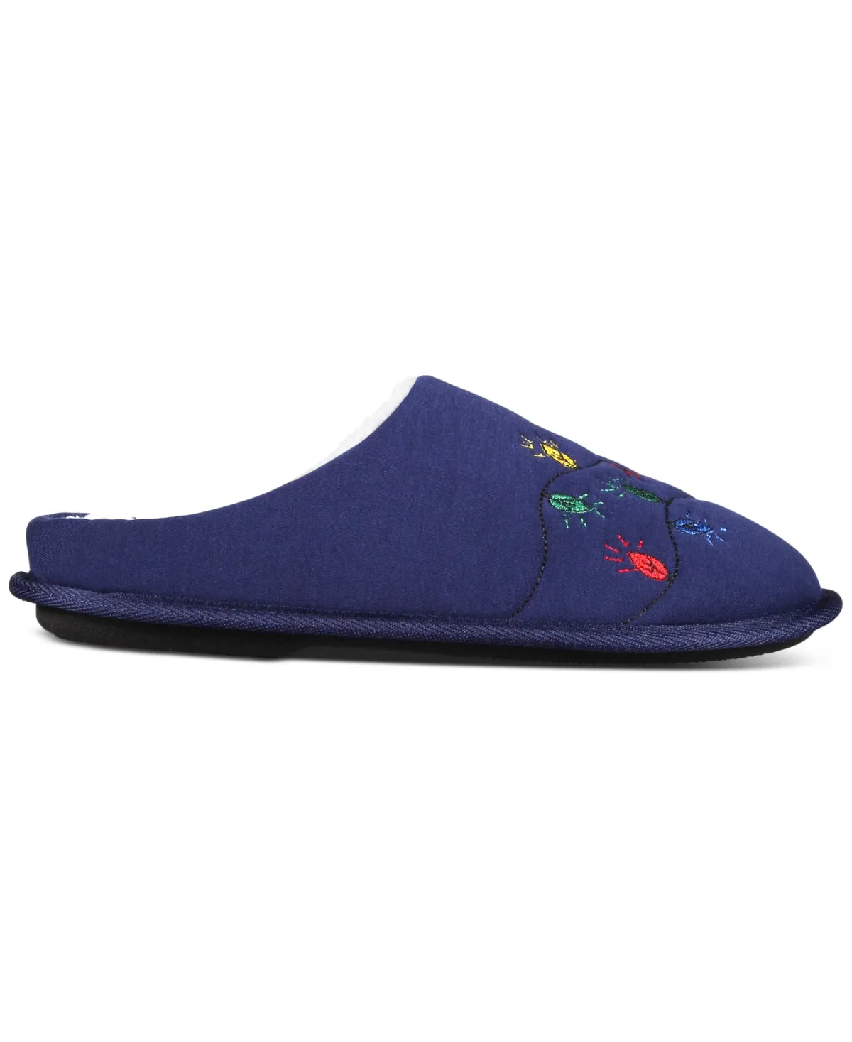 Club Room Men's Holiday Lights Slippers Slip On Blue Multi Medium 8 to 9