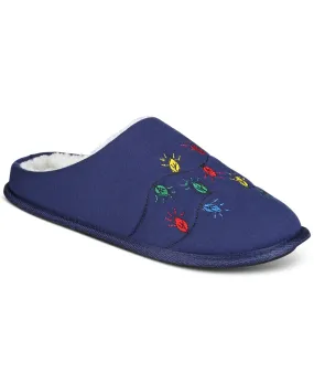 Club Room Men's Holiday Lights Slippers Slip On Blue Multi Medium 8 to 9