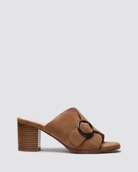 IGUESS MULE HEELS TAN SUEDE