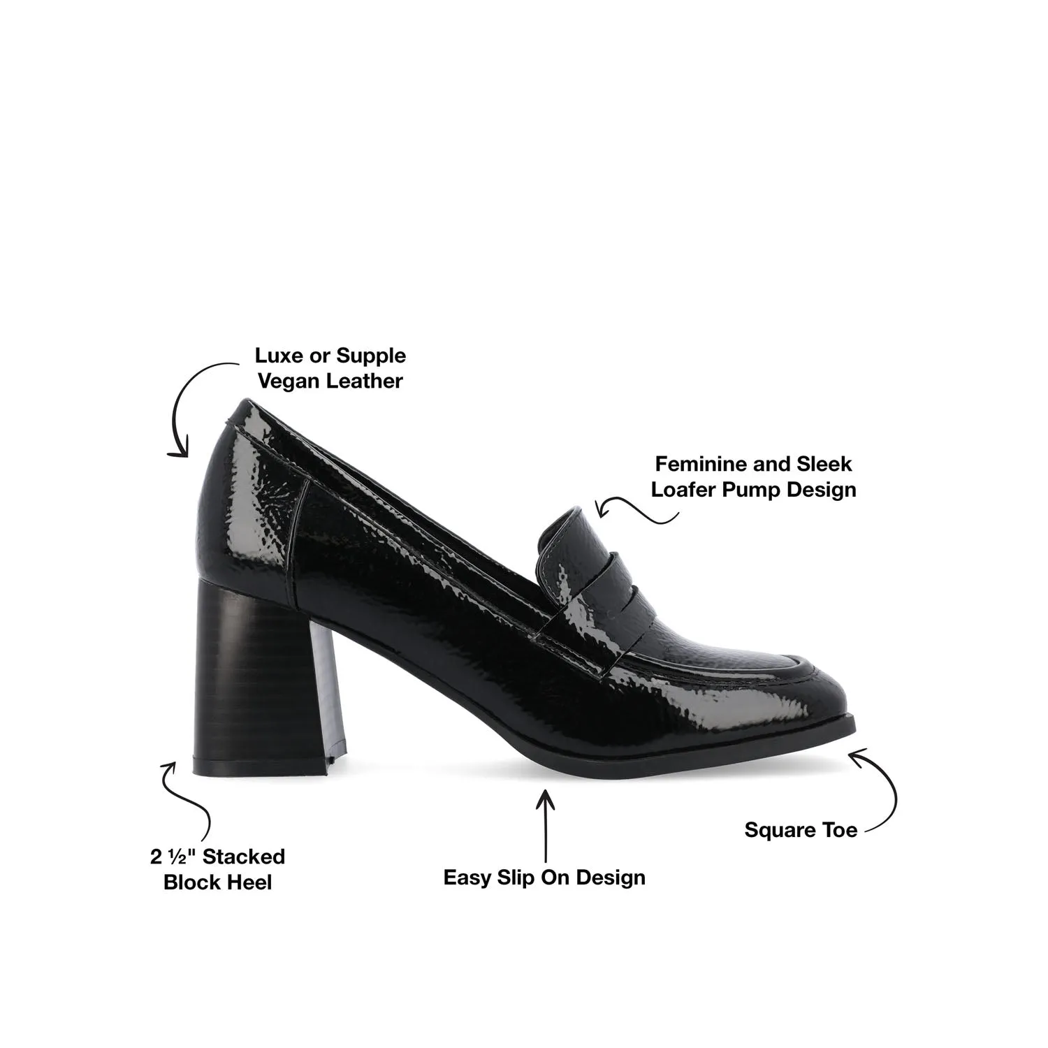 MALLEAH BLOCK HEEL LOAFERS IN WIDE