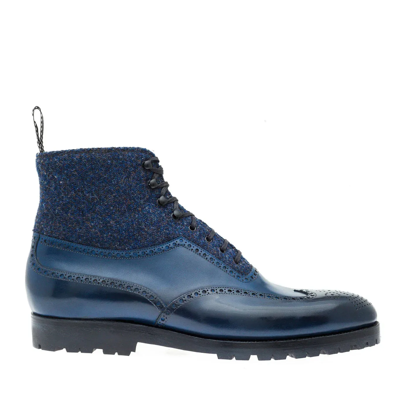 Premium Leather Wingtip High Ankle Boots