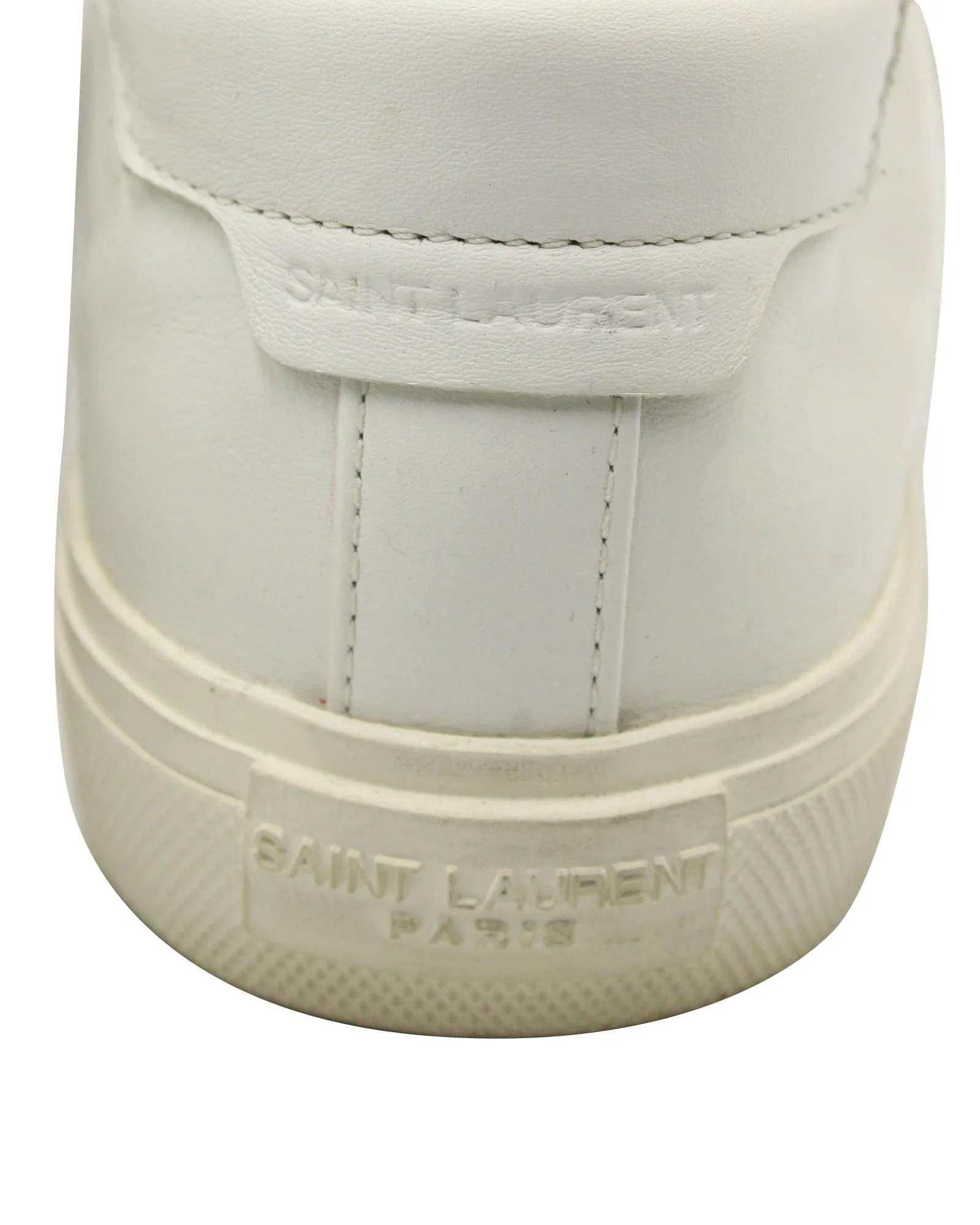 Saint Laurent Malibu Distressed Sneakers in White Leather