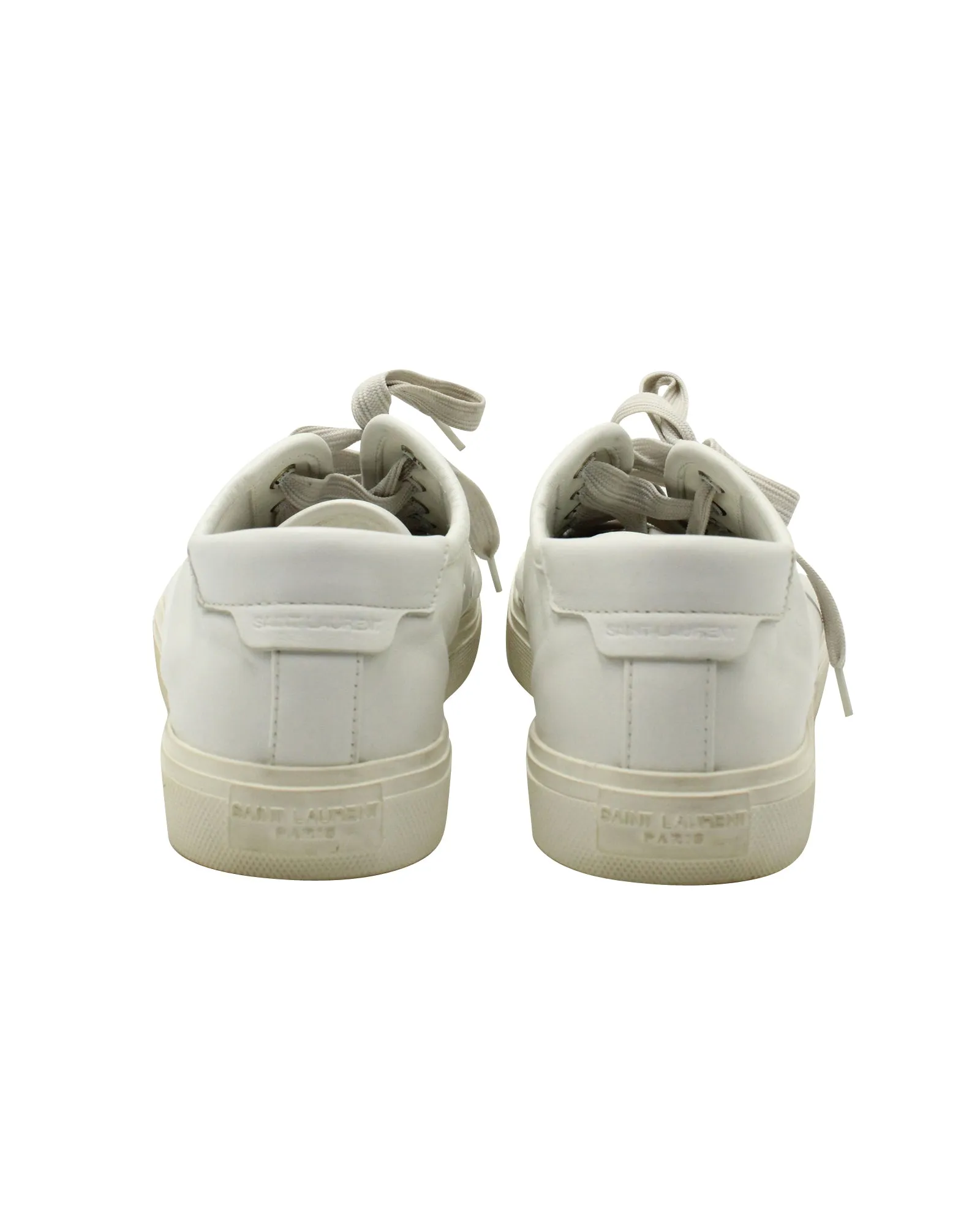 Saint Laurent Malibu Distressed Sneakers in White Leather