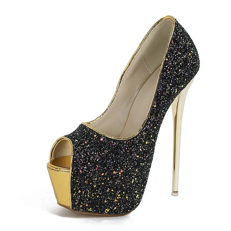 Sexy Peep Toe Extreme High Heel Shoes