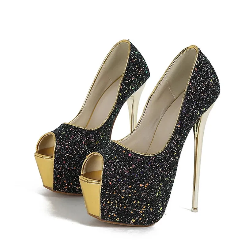Sexy Peep Toe Extreme High Heel Shoes