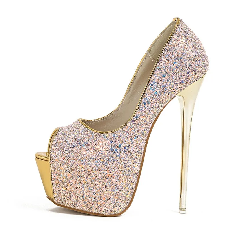 Sexy Peep Toe Extreme High Heel Shoes