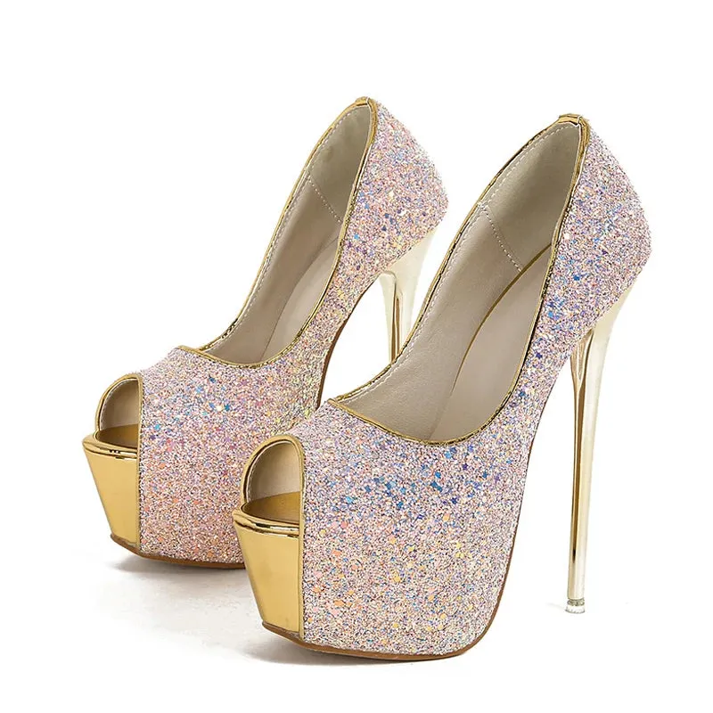 Sexy Peep Toe Extreme High Heel Shoes