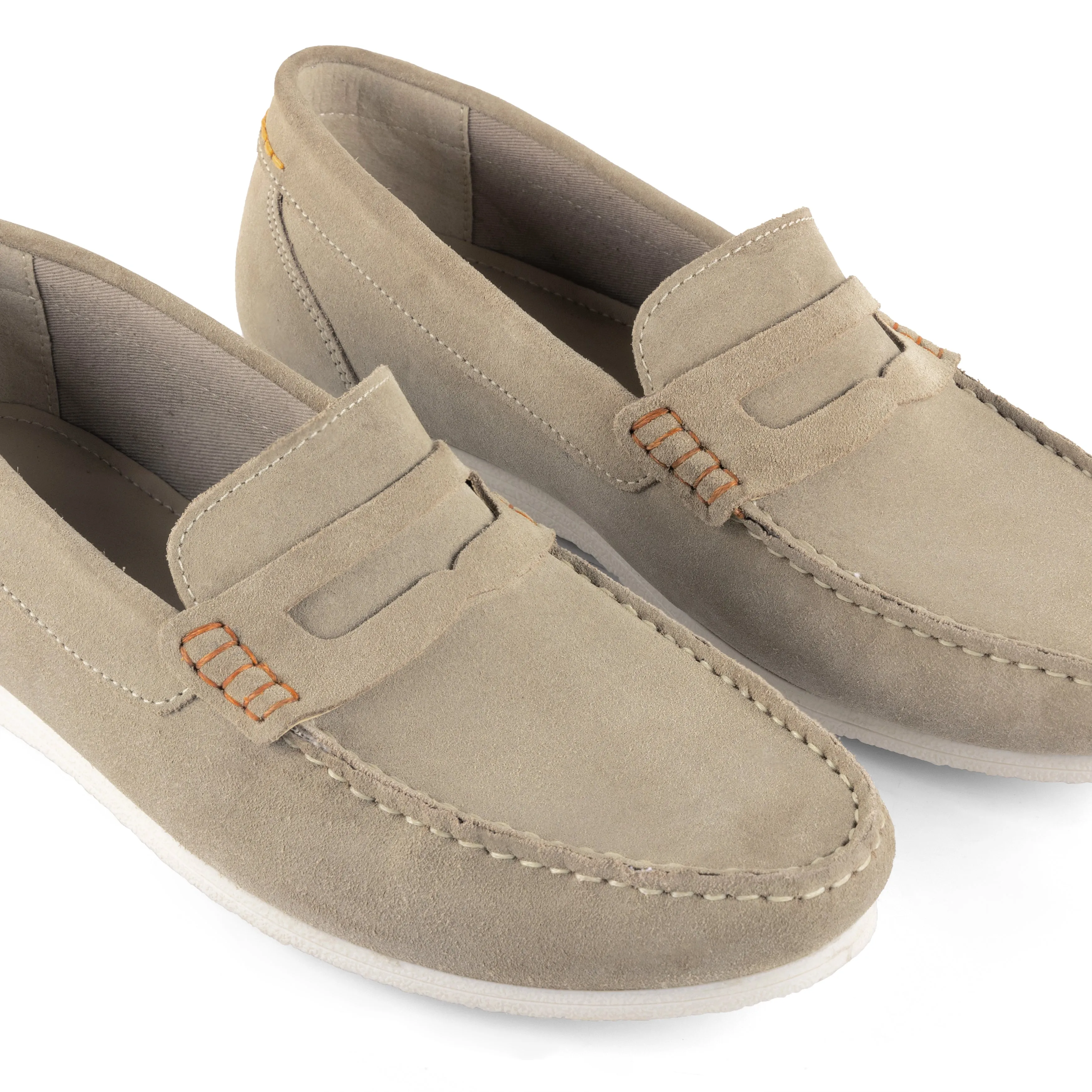 Stanhope Suede Leather Penny Loafer - Sand