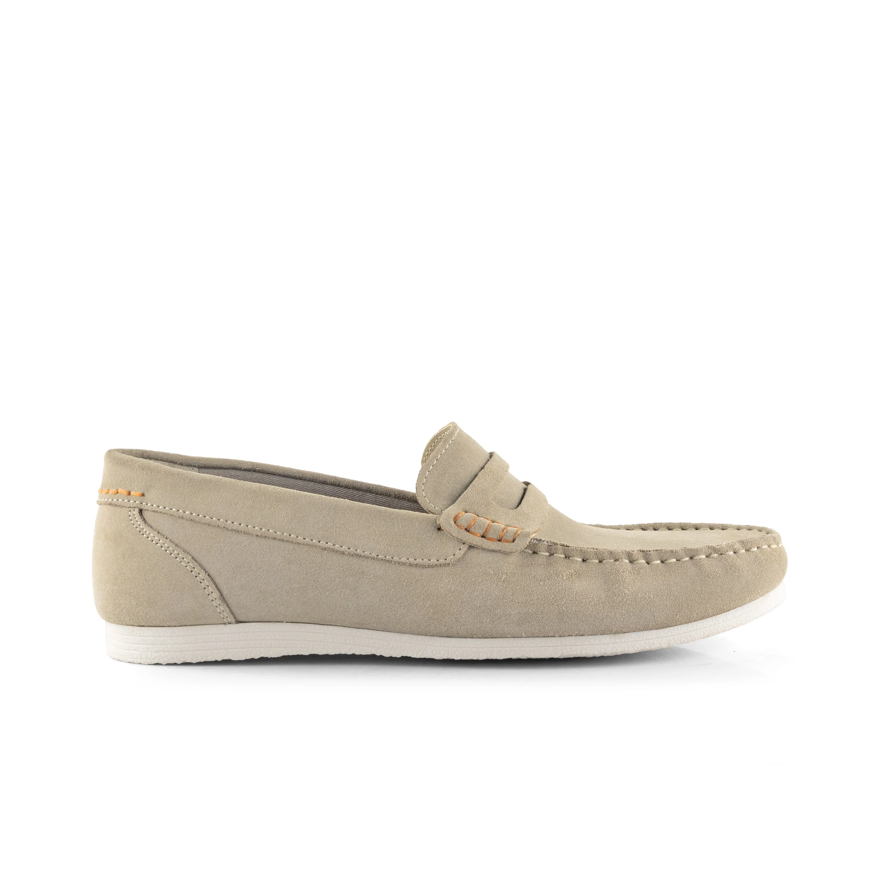 Stanhope Suede Leather Penny Loafer - Sand