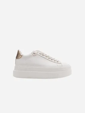 Violette Vegan Leather Platform Sneakers | White