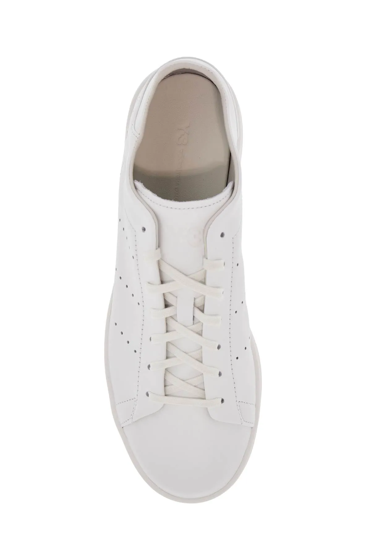 white leather sneakers with minimalist design JQ4976 WHITE