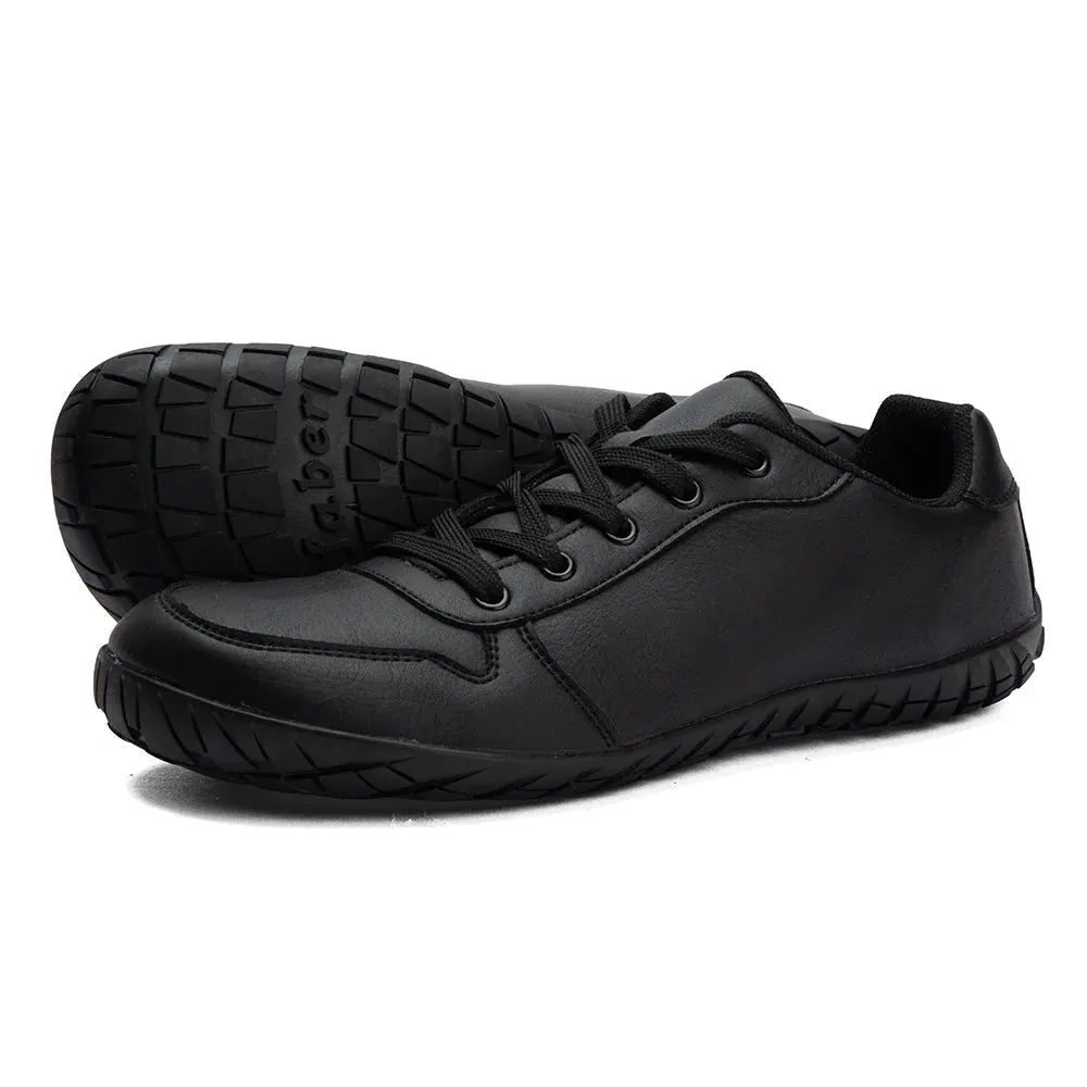 ZZFABER Leather Barefoot Shoes - Soft Minimalist Sneakers for Men and Women